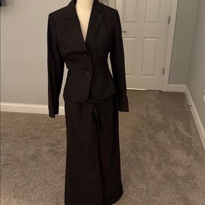 Brown Pinstripe Suit Set